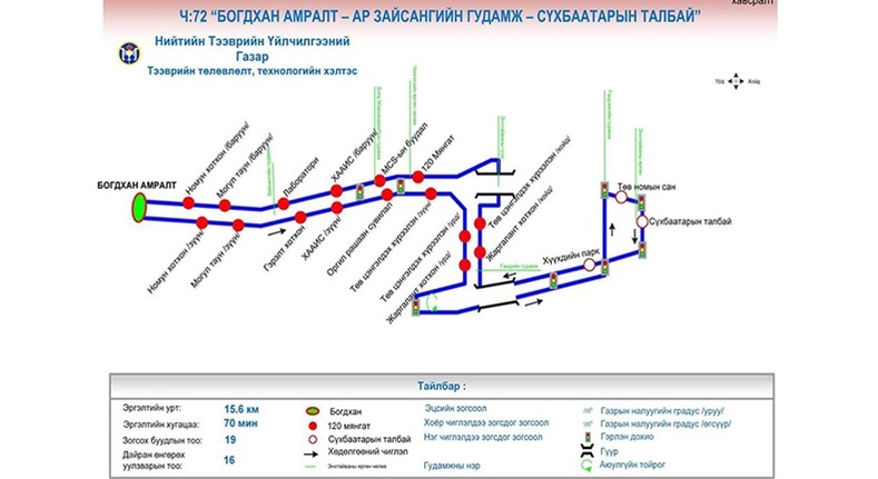 Богдхан амралт- Ар зайсангийн гудамж чиглэлд автобусны шинэ маршрут нээлээ