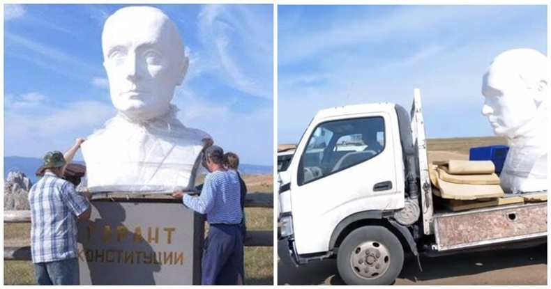 Байгаль нуурын эрэг дээрх Путины хөшөөг авч хаяжээ