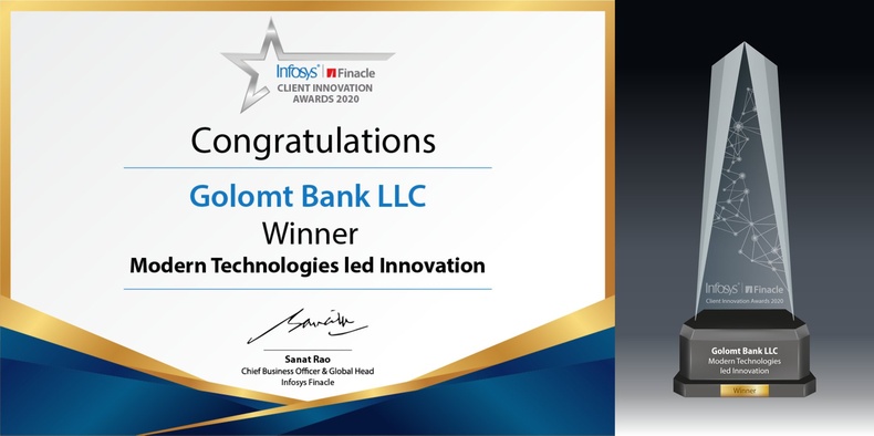 Голомт банк “Infosys Client Innovation Award-2020”-оос “Modern Technologies Led innovation” шагнал хүртлээ
